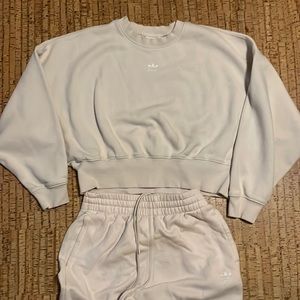 Adidas sweat crop suit cream